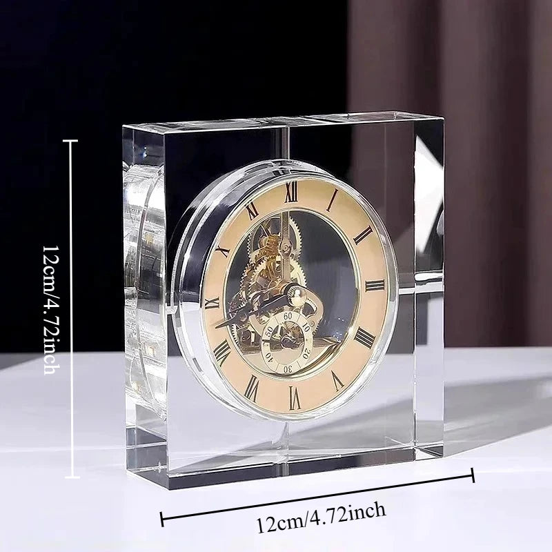Luxury Crystal Silent Quartz Desk Clock – Nordic Décor Crystal Desk Clock Babs Gold