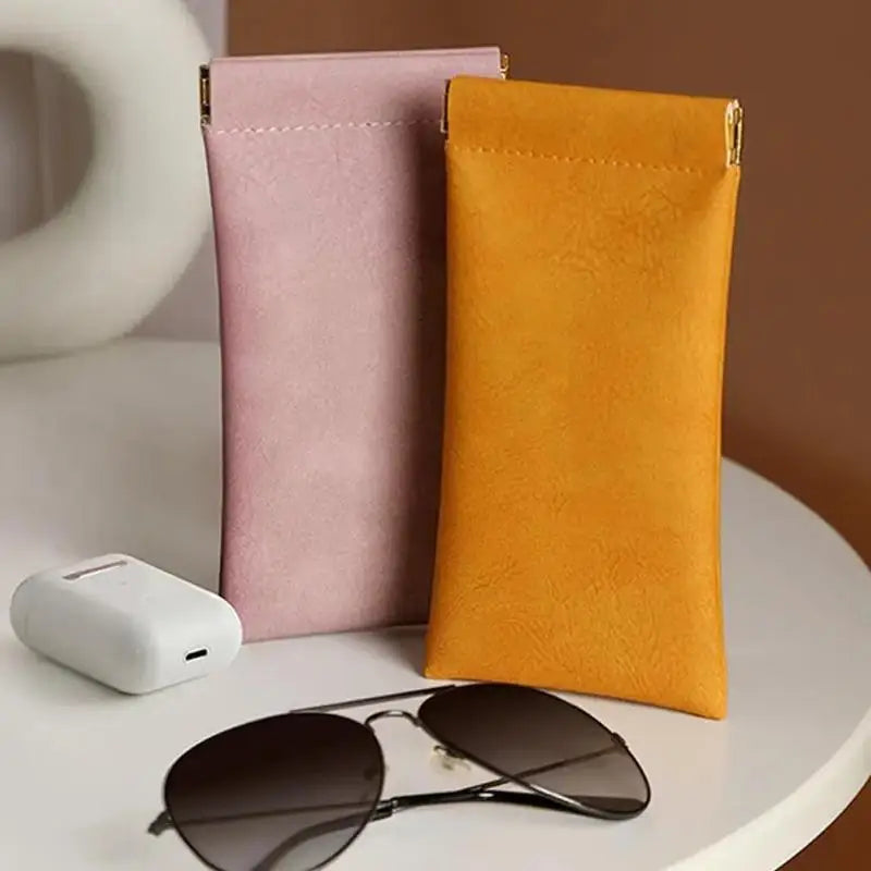 5-Pack PU Leather Eyeglass Cases – Auto-Close & Waterproof Eyeglass Case Set Babs