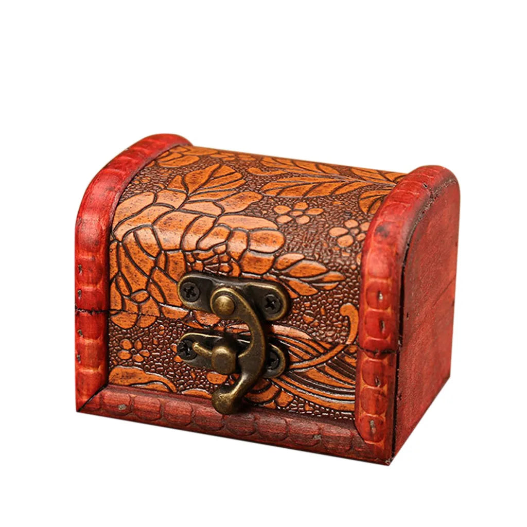 Chinese Vintage Wooden Jewelry Box with Lock | Ring & Earring Storage Wooden Jewelry Box Babs