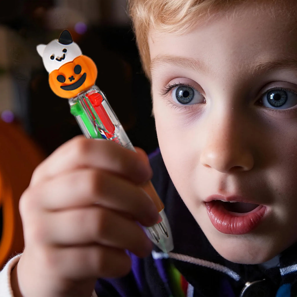 Halloween 4-in-1 Multicolor Ballpoint Pens – Pumpkin Bat Ghost Novelty Ballpoint Pens Babs