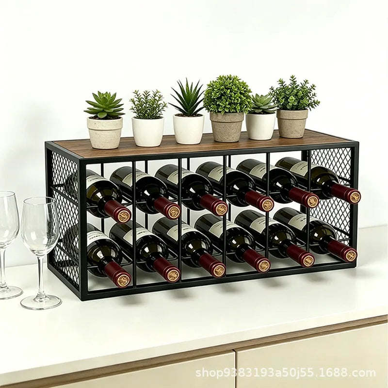 Luxury Vertical Metal Wine Rack – Modern Black Grid Holder Wine Rack Babs
