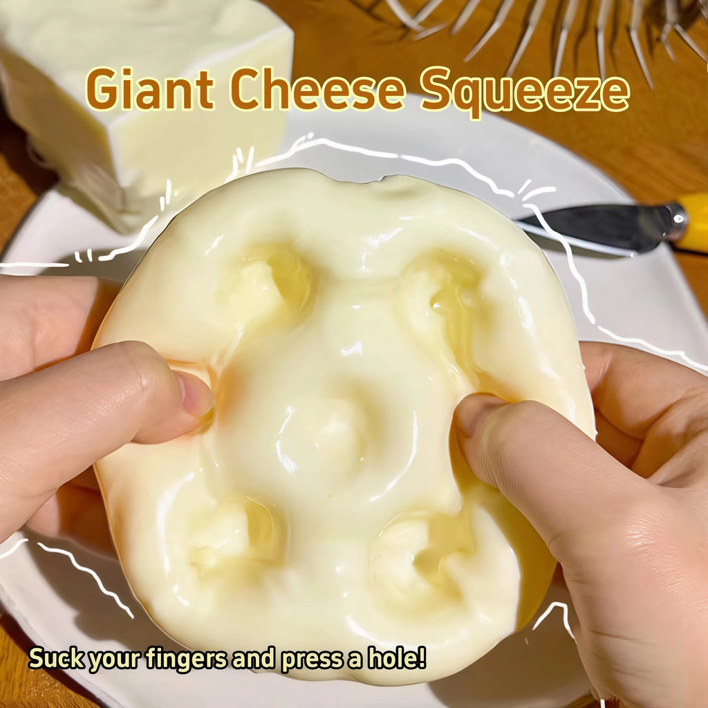 Jumbo Cheese Cube Squishy Fidget Toy – ASMR Squeeze Ball Squishy Fidget Toy Babs