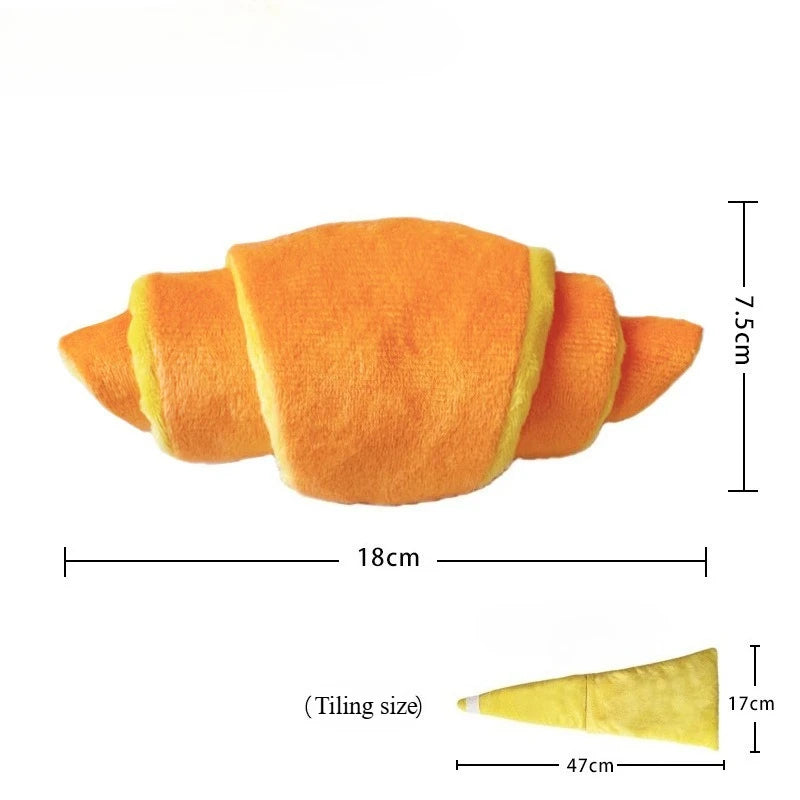 Plush Croissant Dog Toy – Snuffle & Treat Puzzle for Dogs Plush Dog Toy Babs