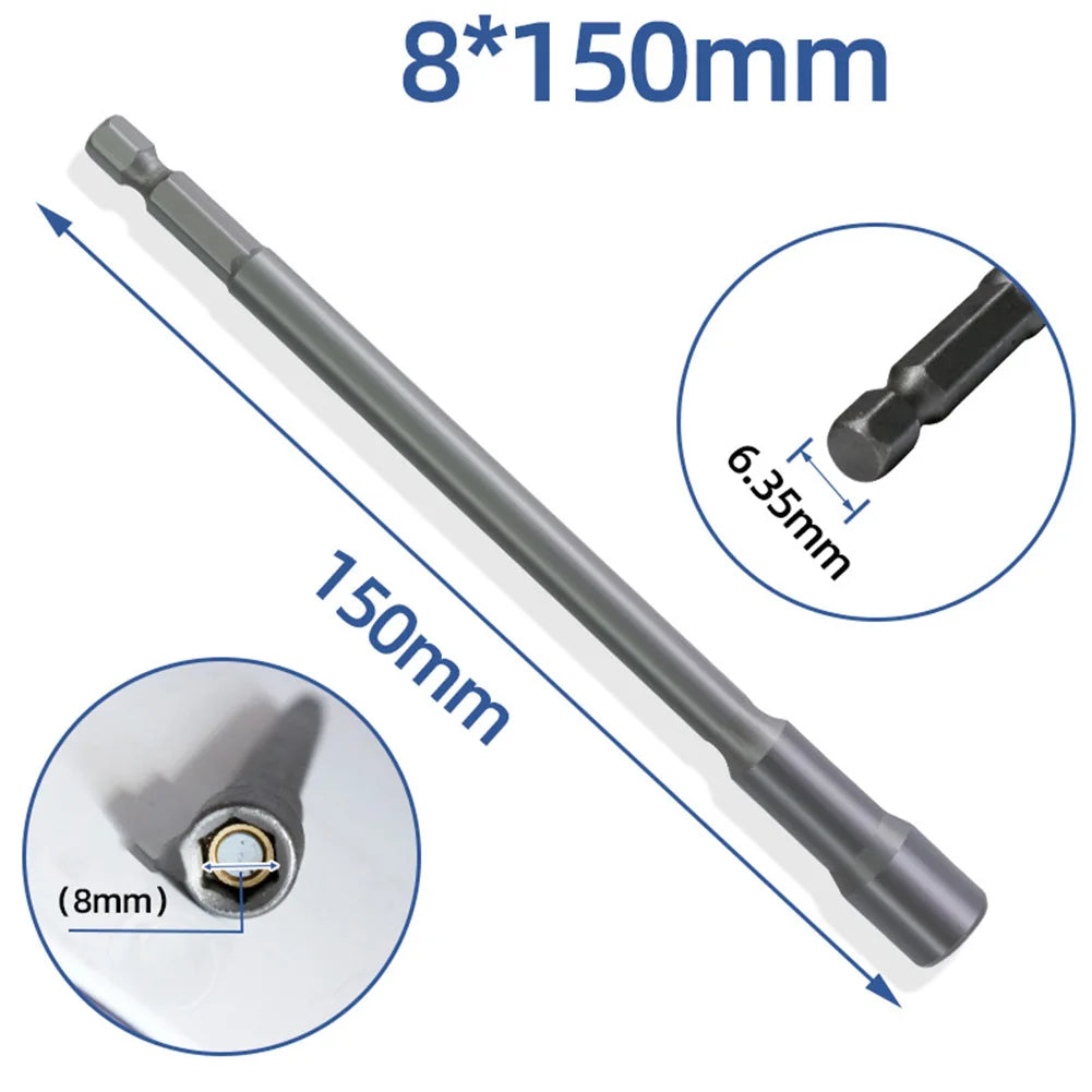 150mm Magnetic Hex Nut Driver Socket Wrench Extension 6–19mm Socket Wrench Extension Babs 8mm