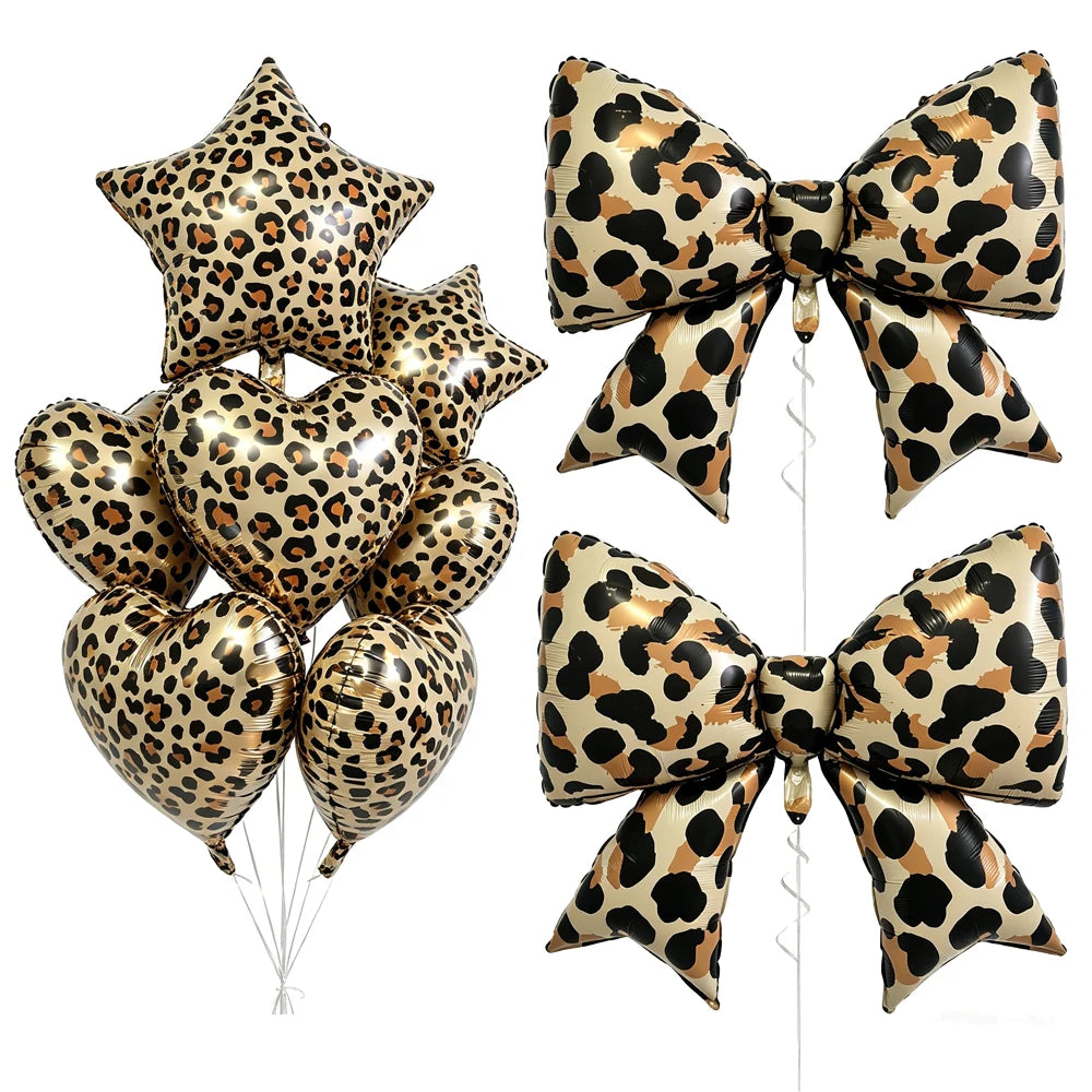 Leopard Print Foil Balloon Set – Safari Birthday Party Decor Party Foil Balloons Babs