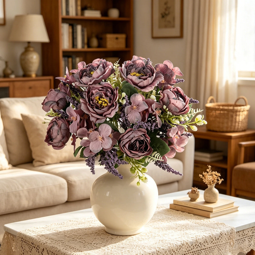 Silk Peony Hydrangea Artificial Flowers – Wedding & Home Decor Artificial Flowers Babs