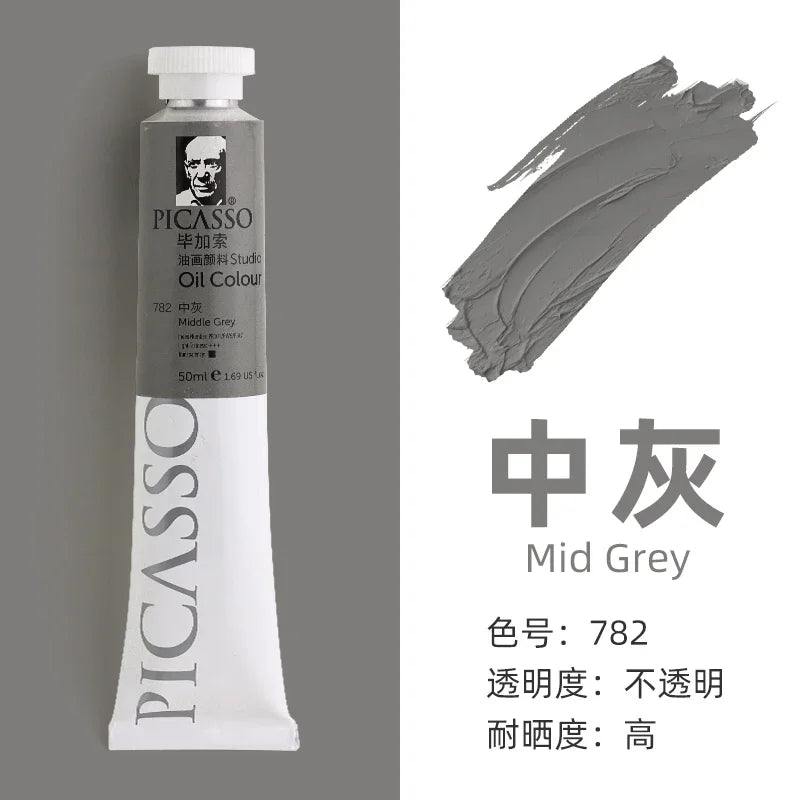50ml Large Tube Oil Paints – Non-Toxic, Mixable Art Supplies Oil Paint Set Babs 50ml 9