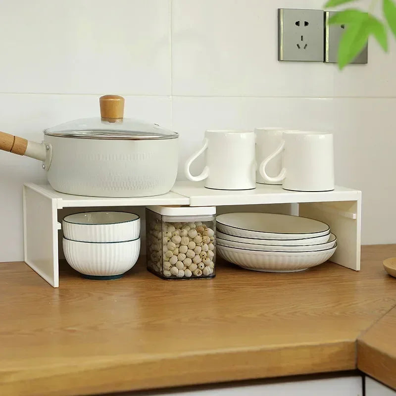 Stretchable Cabinet Shelf & Spice Organizer Rack – 1 or 2pc Cabinet Organizer Shelf Babs