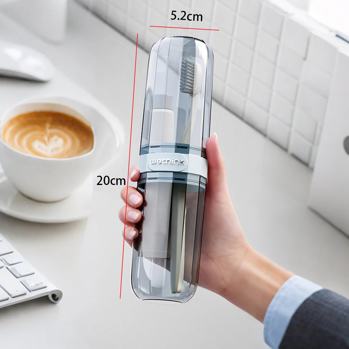 Travel Toothbrush & Toothpaste Holder Case – Portable Storage Box Toothbrush Travel Case Babs transparent Blue