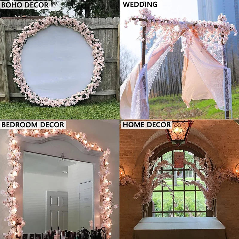 Artificial Cherry Blossom Sakura Hanging Garland | Silk Vine Silk Flower Garland Babs