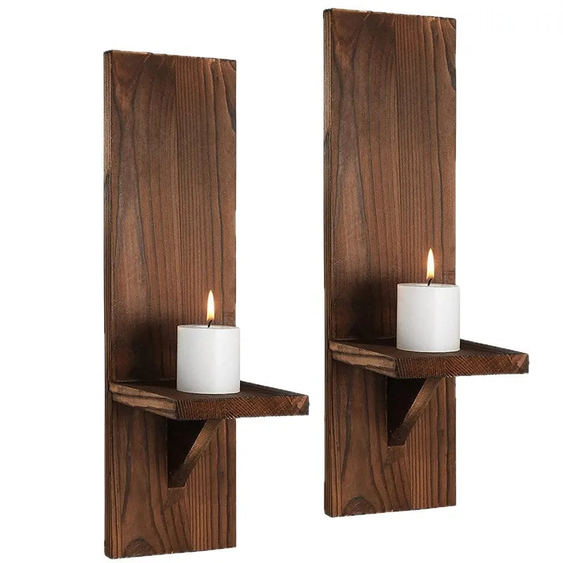 Wooden Wall Candle Holder – Modern Handmade Sconce Decor Wall Candle Holder Babs