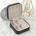 Portable Leather Travel Jewelry Organizer Case for Women Jewelry Travel Case Babs Black 1PC