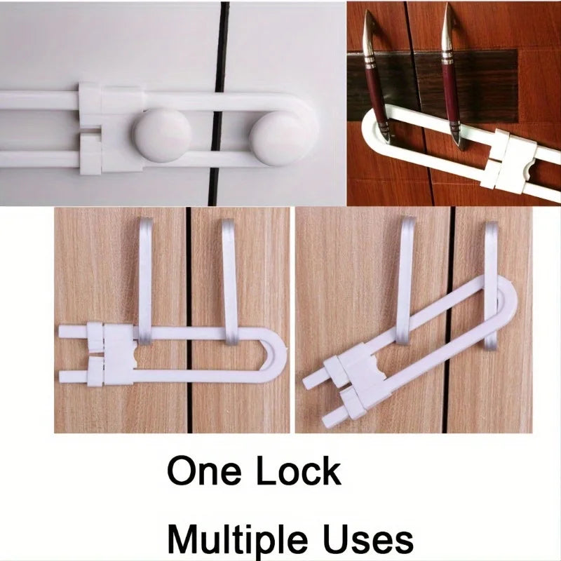 Sliding Cabinet Lock – U-Shape Safety Latch for Cupboard Doors Cabinet Safety Lock Babs