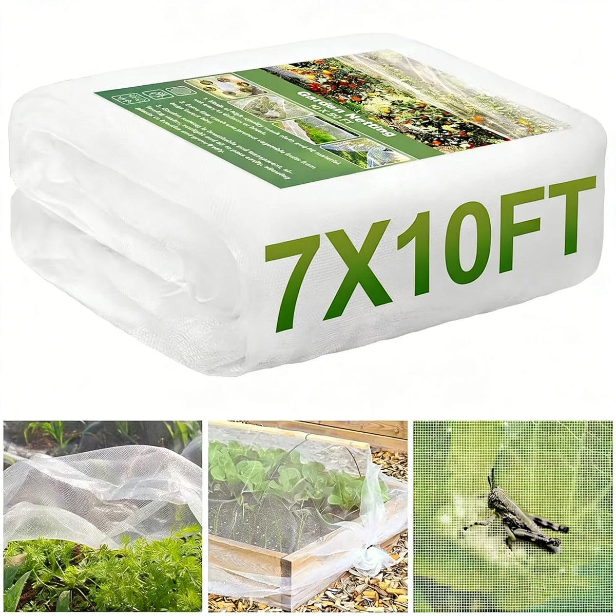 10×50 FT Garden Mesh Netting – Pest Barrier Plant Cover Garden Mesh Netting Babs White one size