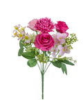 Artificial Silk Hydrangea & Rose Bouquet 2/4pcs – Home Decor Artificial Flower Bouquet Babs Rose Red 4 pcs