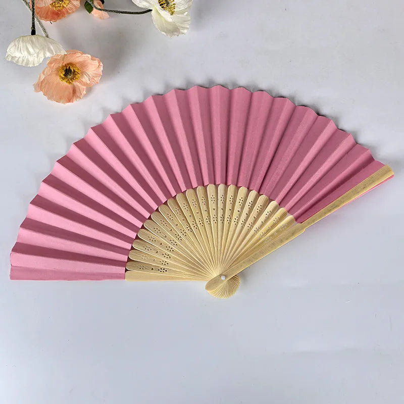 DIY Blank Paper Folding Fans – Chinese Style Kids Craft DIY Craft Fan Babs Pink