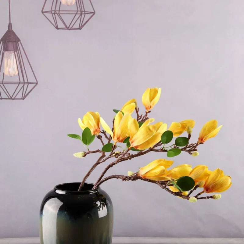 Silk Magnolia Artificial Flower Bouquet – Wedding & Home Decor Artificial Silk Flowers Babs