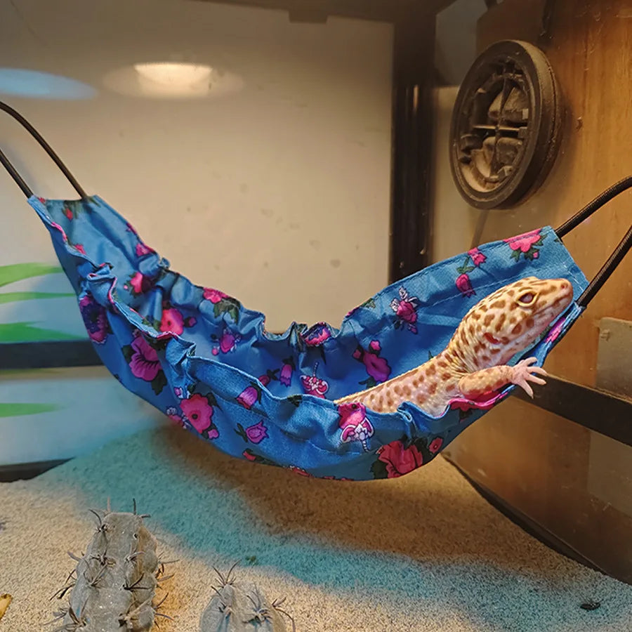 Reptile Hammock Swing Bed for Gecko & Chameleon | Soft Fabric Reptile Hammock Babs Dark Brown medium size