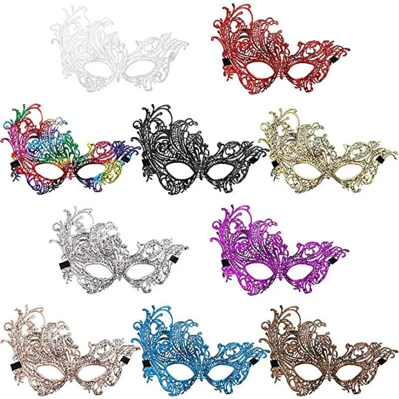Women's Lace Masquerade Half Face Mask – Carnival & Prom Masquerade Face Mask Babs 10PCS