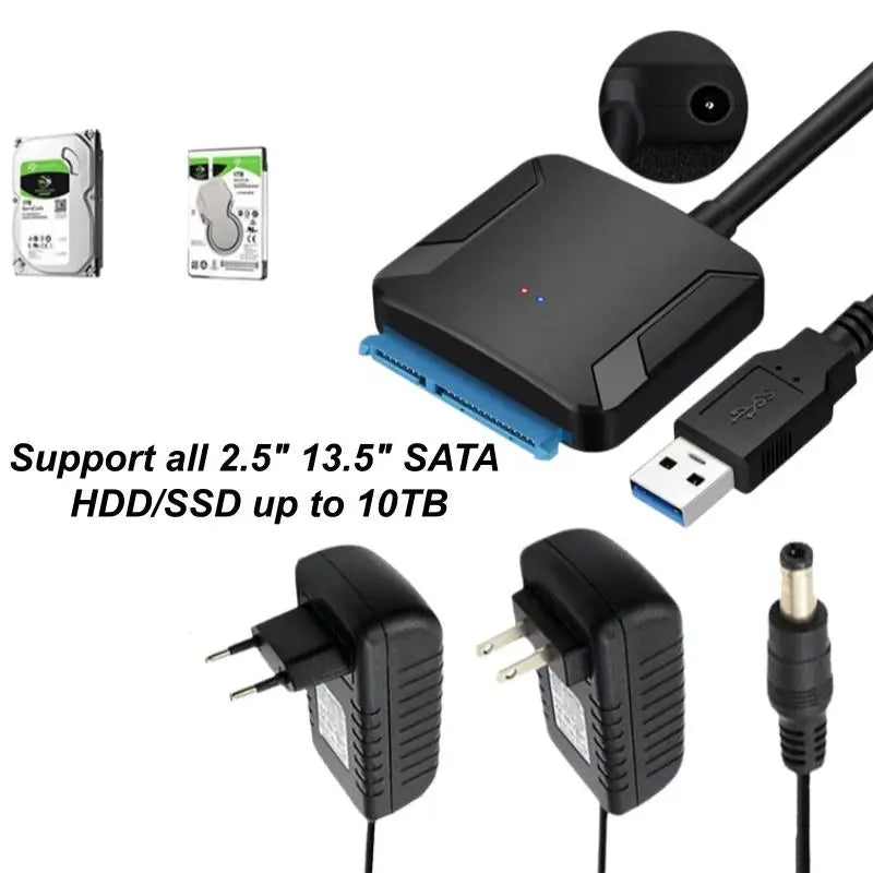 SATA to USB 3.0 Adapter for 2.5/3.5" SSD HDD – UASP Hard Drive Adapter Babs
