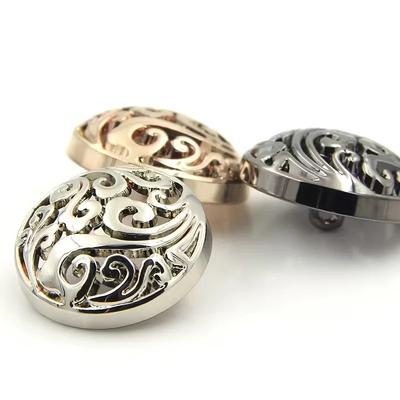 10 Retro Hollowed Metal Shank Buttons 15/25mm – DIY Sewing Decorative Sewing Buttons Babs