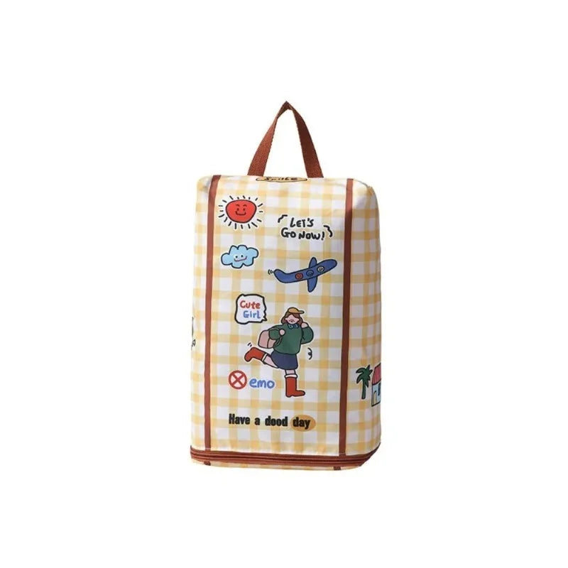 Cute Cartoon Print Travel Storage Bag | Zipper Organizer Travel Storage Bag Babs
