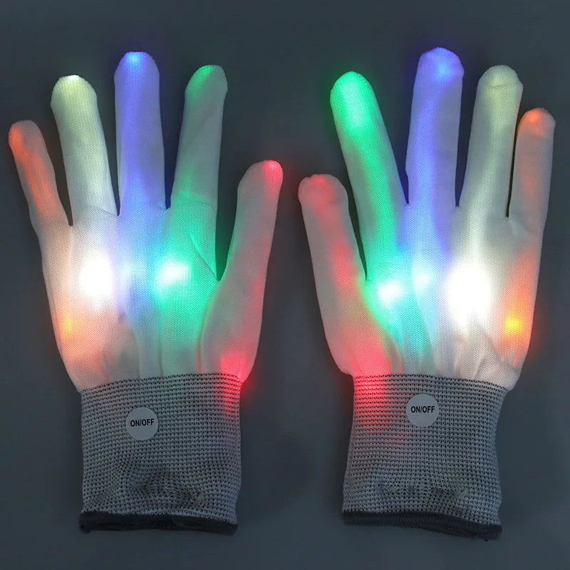 LED Light-Up Glow Gloves – Rave Party Halloween Cosplay LED Costume Gloves Babs colors