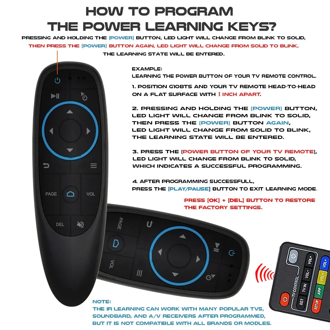 G10BTS Bluetooth 5.0 Air Mouse Remote – Gyroscope & IR Learning Wireless Air Mouse Remote Babs