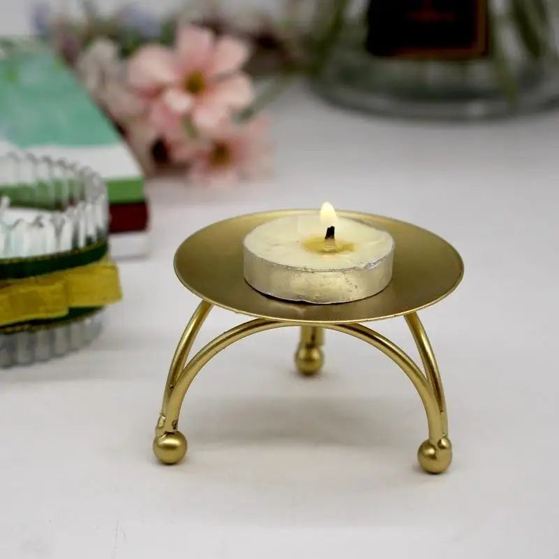 Geometric Circle Iron Candlestick Holder | Modern Metal Decor Candle Holder Babs 1pc