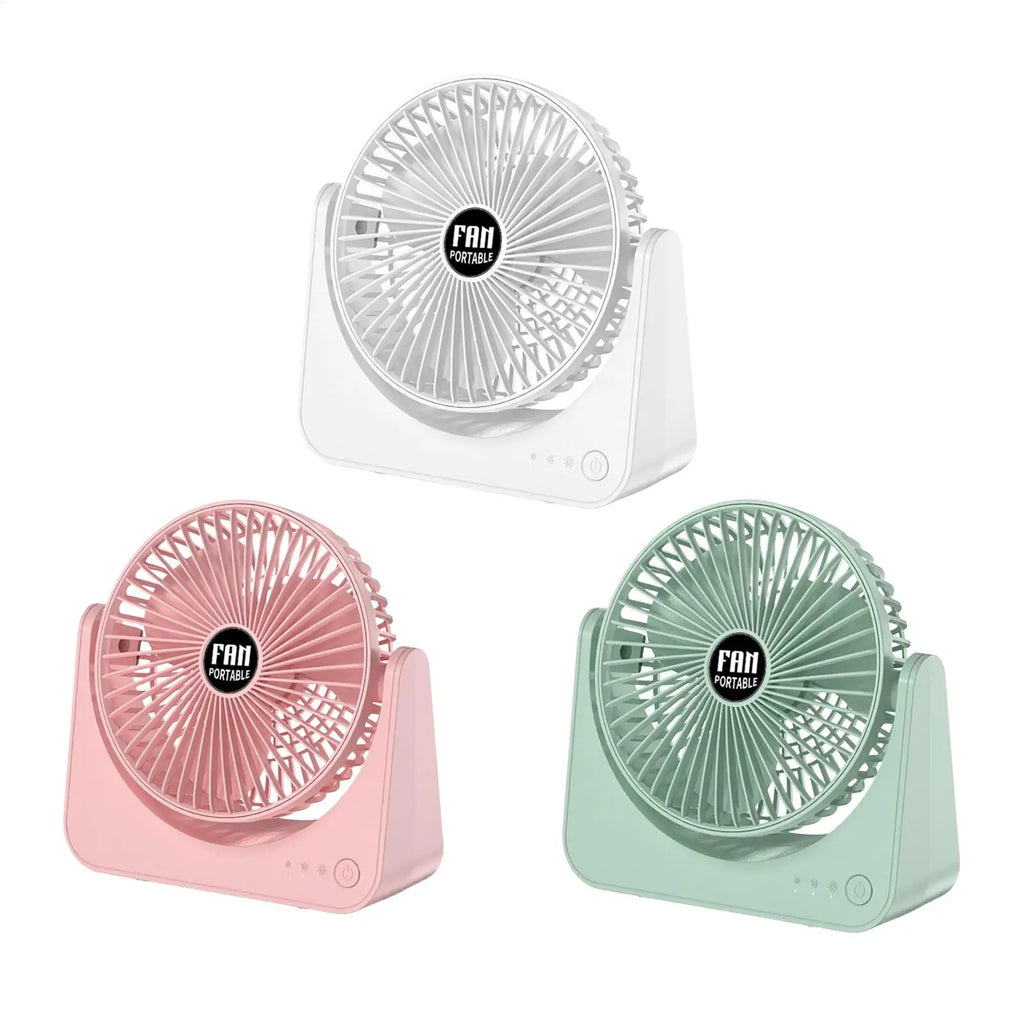 USB Rechargeable Mini Desk Fan – 3 Speed, Quiet & Portable Portable Desk Fan Babs