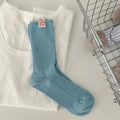 Japanese Retro Cotton Pile Socks – Korean Style Women's Casual Women's Cotton Socks Babs Light Blue One Size