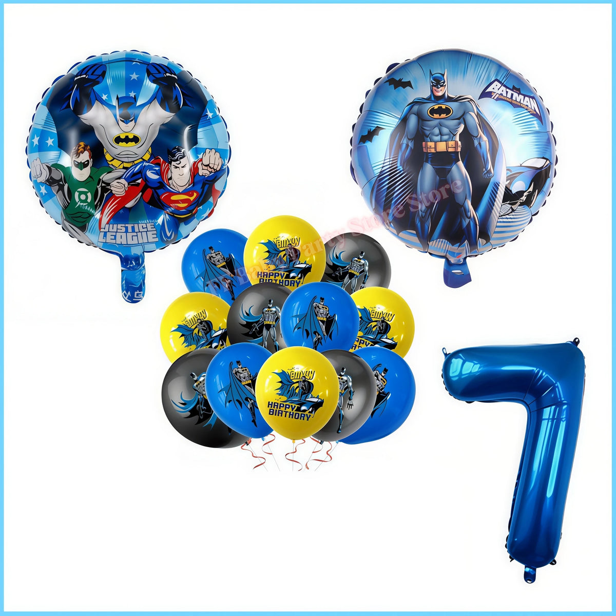 Bat Superhero Birthday Party Kit – Tableware, Balloons & Decor Party Decoration Kit Babs 21pcs Balloons7