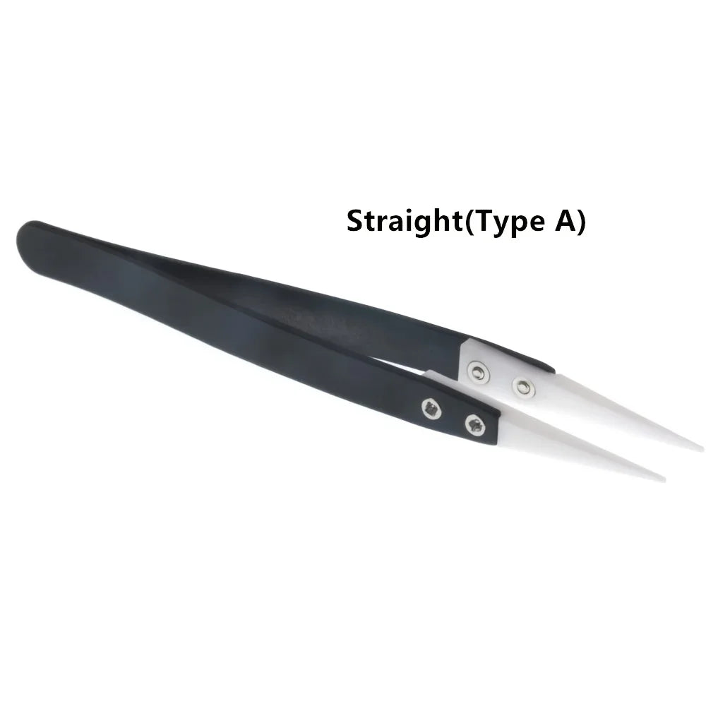 Anti-Static Ceramic Tweezers – Heat Resistant, Curved & Straight Tip Precision Tweezers Babs