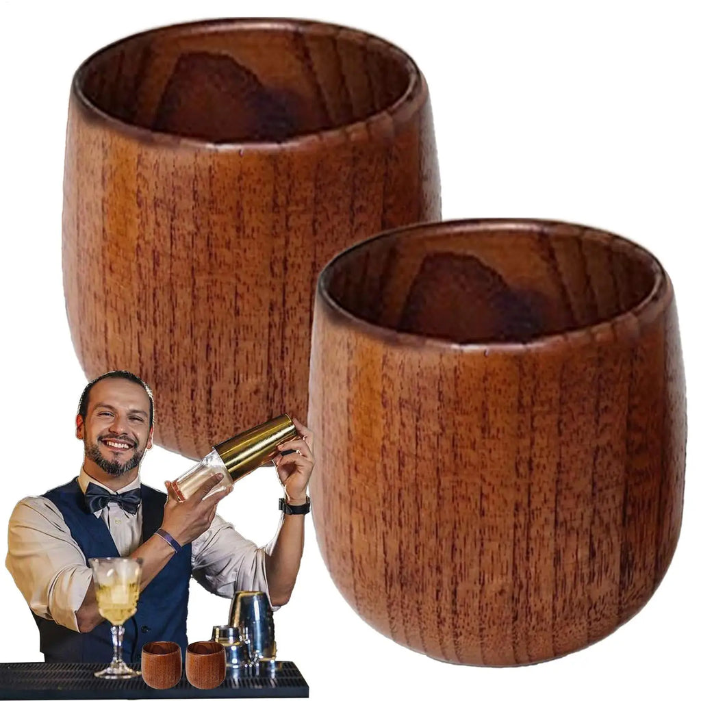 2-Pack Wooden Whiskey Tumbler Set – Bourbon Glasses Gift Whiskey Tumbler Set Babs