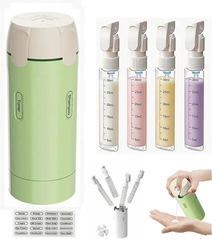 4-in-1 Leakproof Refillable Travel Bottles for Toiletries Travel Dispenser Bottles Babs