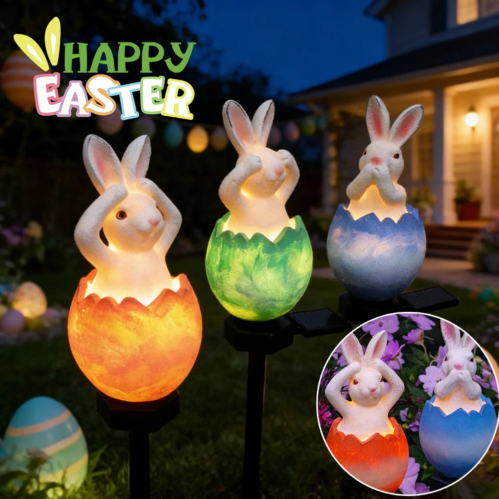 Solar Bunny Egg Lamp – Waterproof LED Garden Pathway Light Solar Garden Light Babs