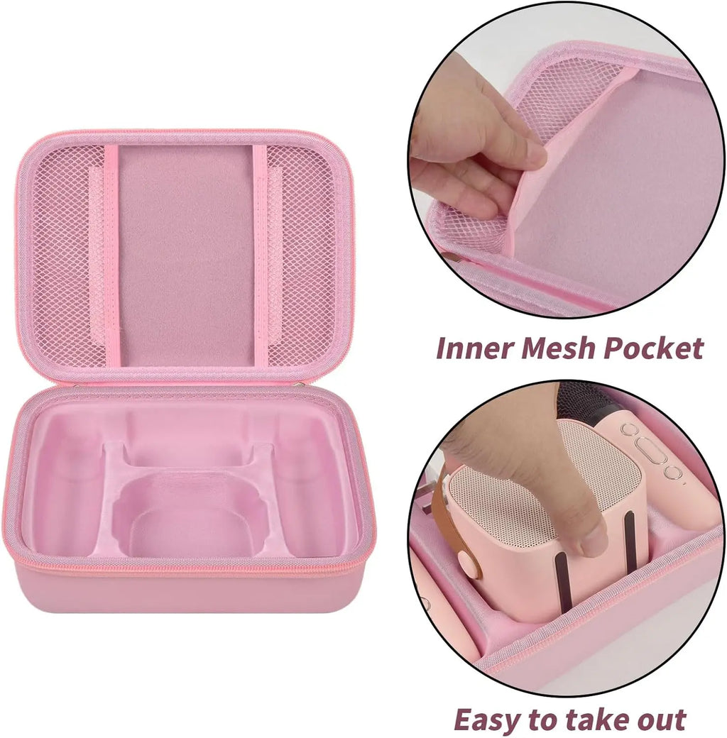 Kids Karaoke Machine Carrying Case – Fits 2 Wireless Mics Karaoke Carrying Case Babs