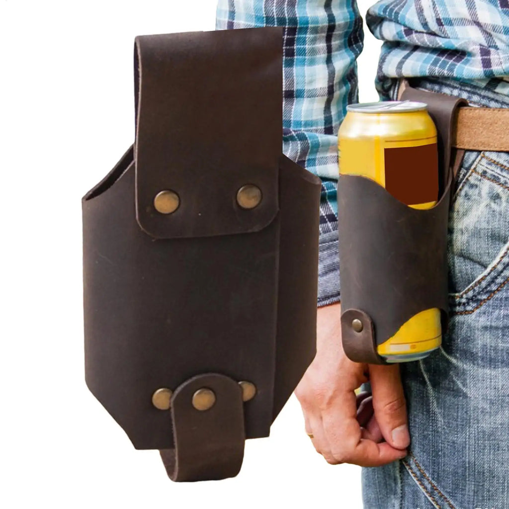 PU Leather Belt Bottle Holder – Outdoor Waist Fanny Pack Belt Bottle Holder Babs
