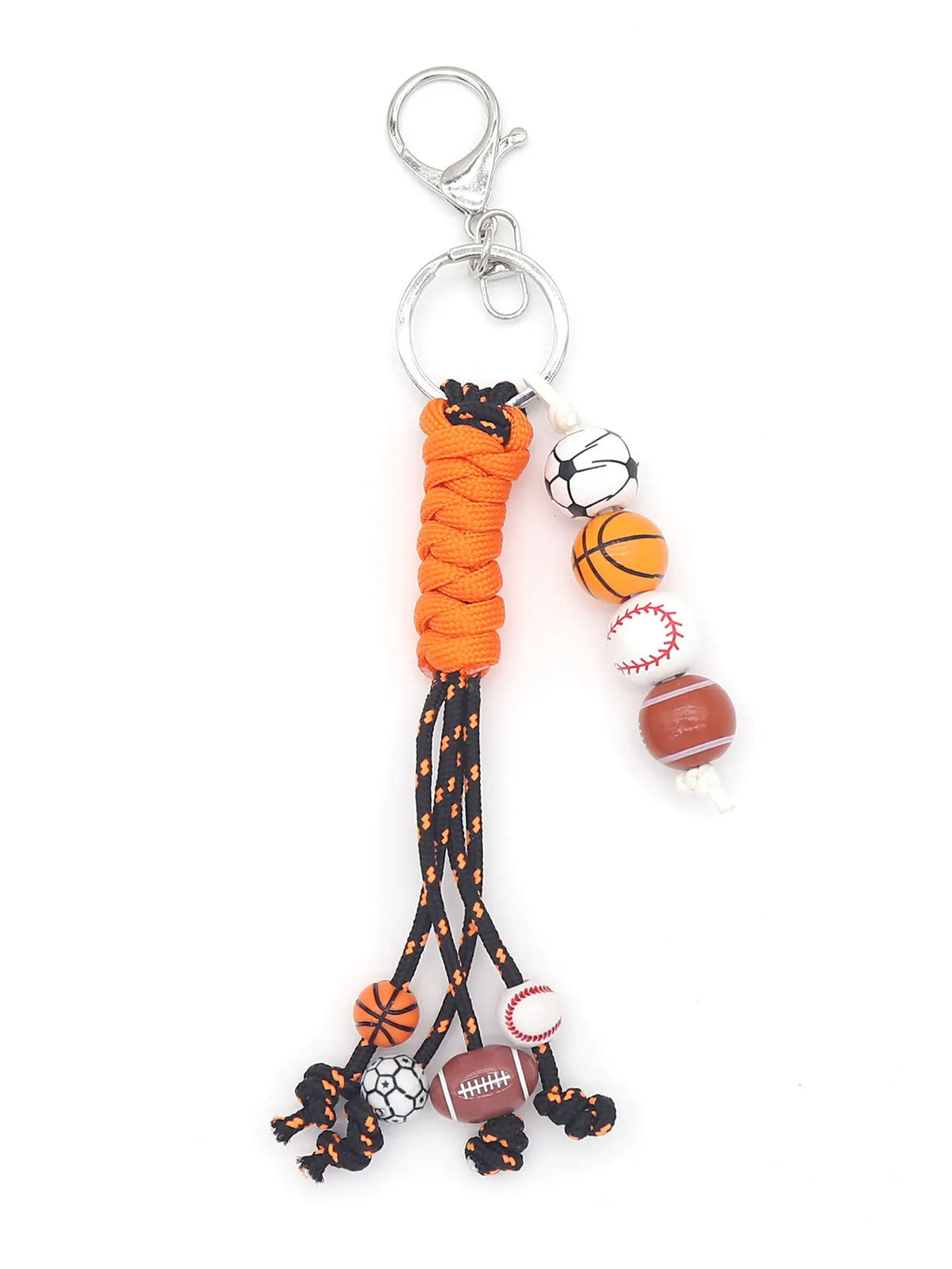 Hand Woven Sports Ball Keychain – Basketball, Soccer & Baseball Decorative Keychain Babs 21956