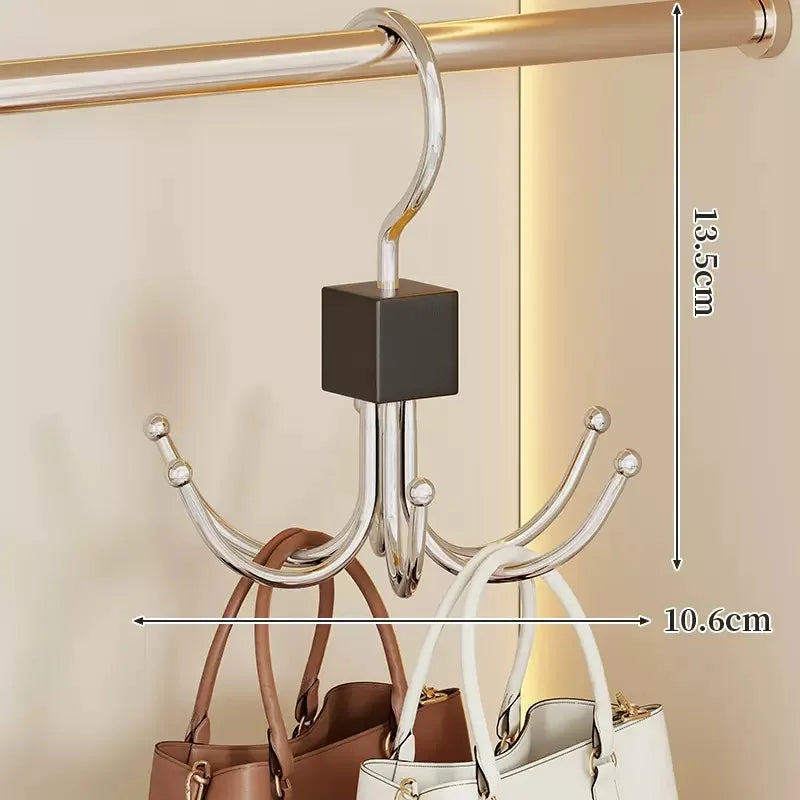 360° Rotating Hook Rack Organizer – Scarf, Belt & Tie Hanger Rotating Hook Rack Babs black 1PCS