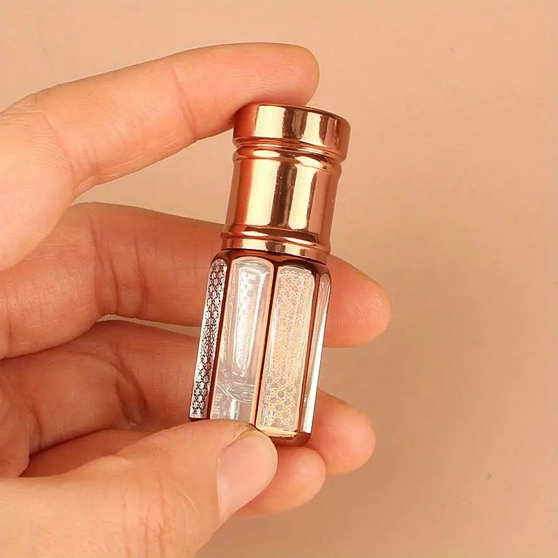 12ML Refillable Golden Glass Roller Bottle – Essential Oil & Perfume Essential Oil Roller Bottle Babs rose red