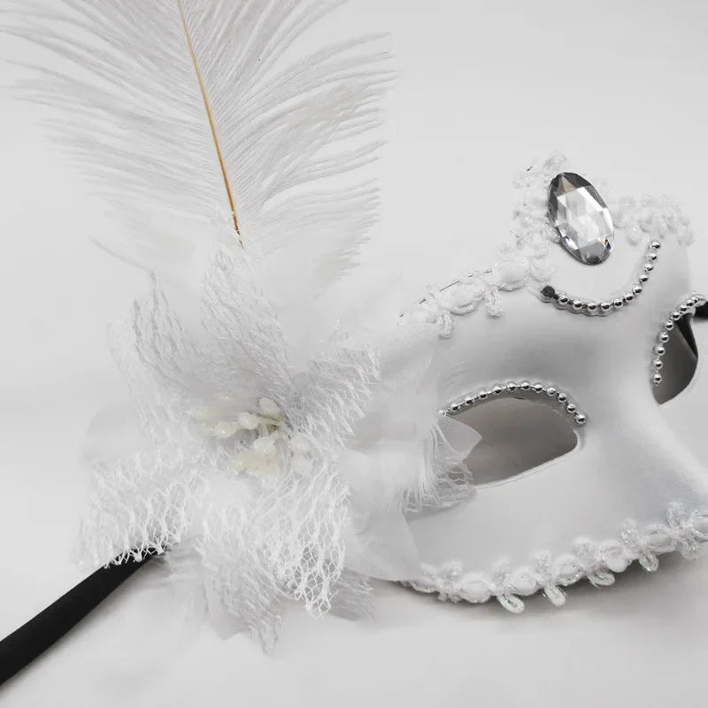 12pc Masquerade Lace Feather Eye Masks – Venetian Party Set Masquerade Eye Masks Babs