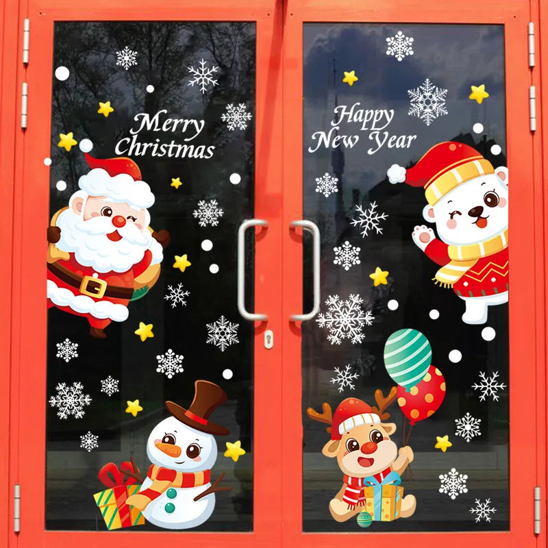 113 Christmas Snowflake Static Window Clings | Holiday Decor Holiday Window Clings Babs D 2seets