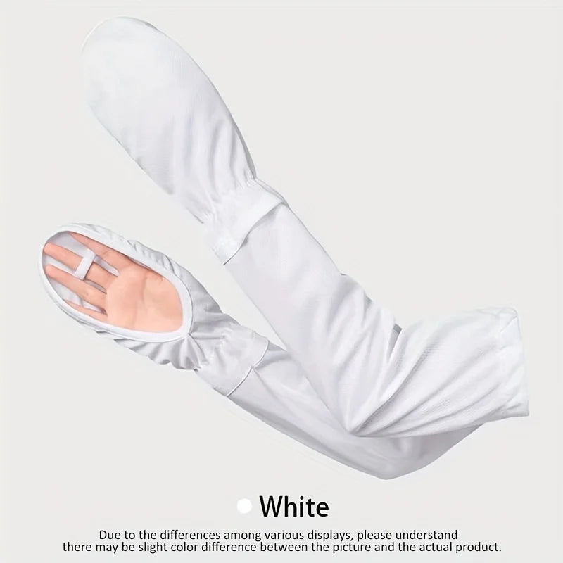 UPF 50+ UV Protection Arm Sleeves – Breathable Quick-Dry Summer UV Protection Arm Sleeves Babs WHITE
