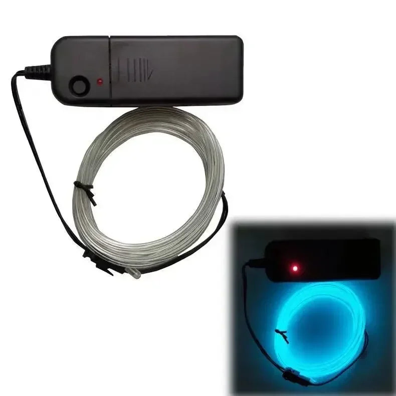 EL Wire Neon LED Glow Cable – DIY Costume, Car & Party Decor EL Wire Glow Cable Babs light blue 2m length