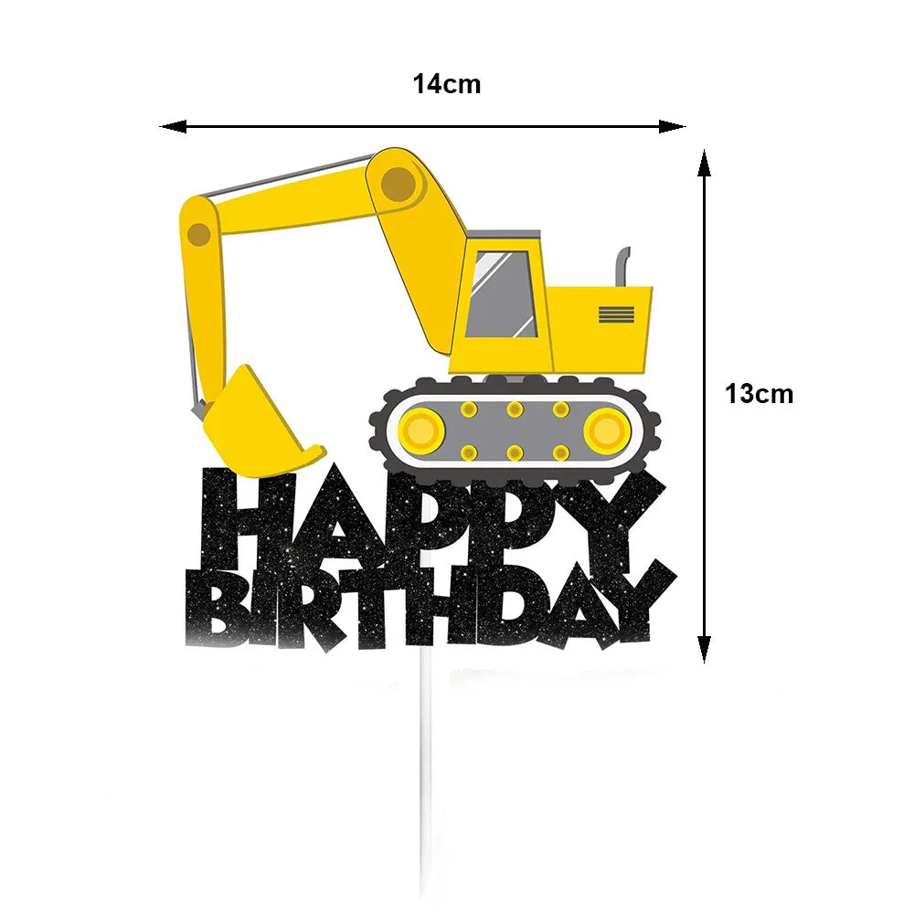 Construction Cake Toppers – Excavator & Dump Truck Party Decor Cake Toppers Babs cake topper 1