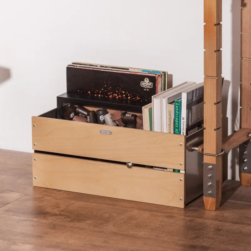 Modern Wooden Bookcase with Sliding Stopper – 25L Bookshelf Wooden Bookcase Babs
