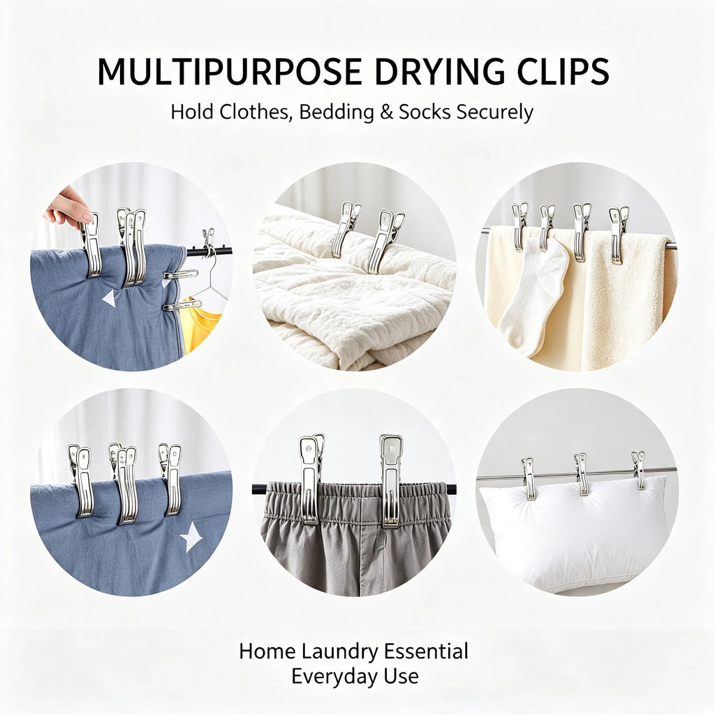 Large Stainless Steel Clothespins – Windproof Laundry Clips Laundry Clothespins Babs