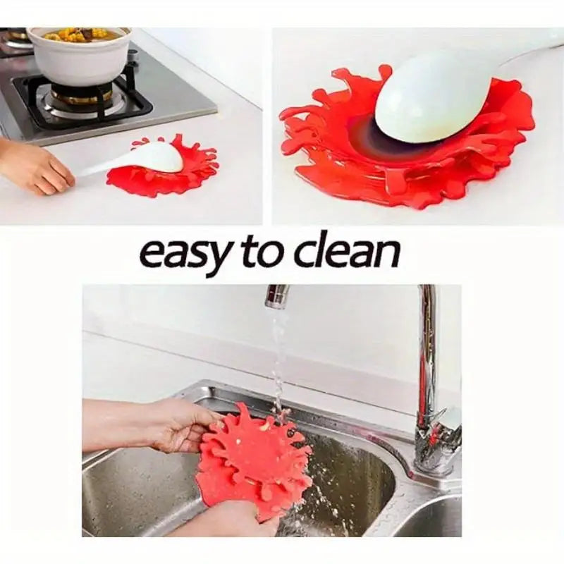 Silicone Coaster with Spoon Holder & Spatula Rest | Heat-Safe Silicone Kitchen Mat Babs