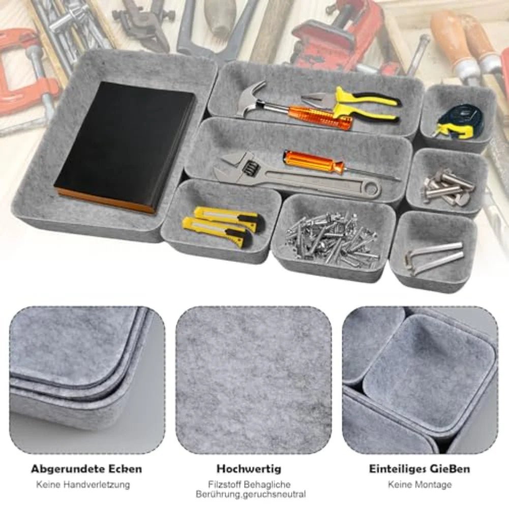 8-Piece Felt Storage Box Organizer – Jewelry & Makeup Felt Storage Organizer Babs